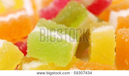 Many different fruit paste candies