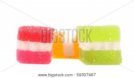 Different fruit-paste candies
