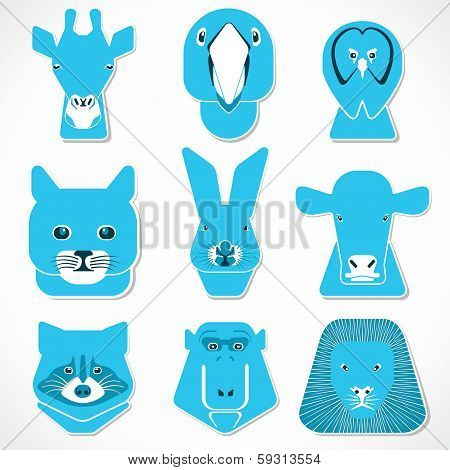 creative face of animal stock vector