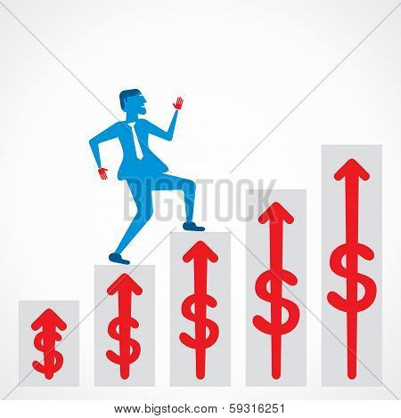 men run on business growth pillar stock vector