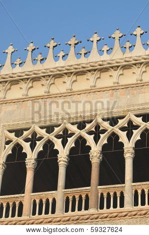 Windows At The Doges Palace In Venice
