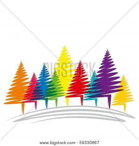 colorful Christmas tree background vector