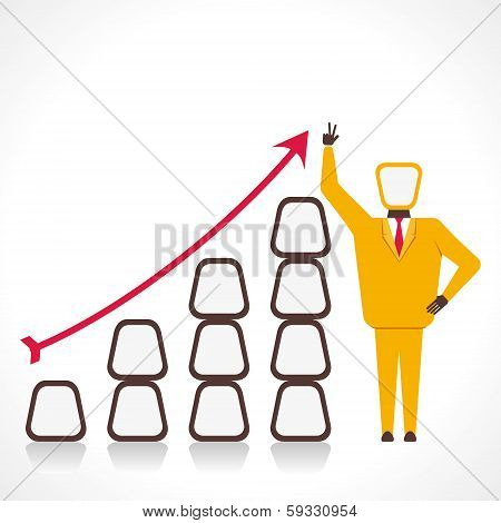 men with growth graph vector