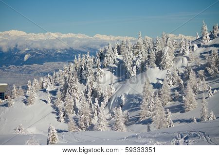View Of Dolomites in winter