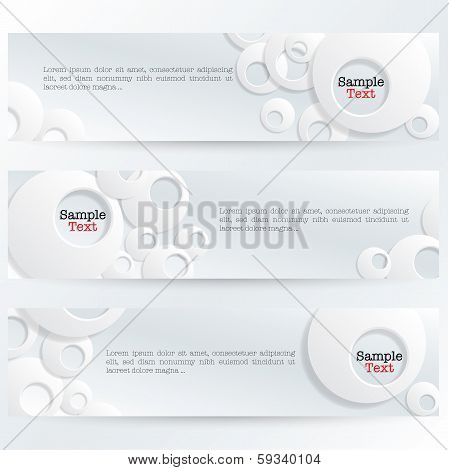 Banners With White 3D Rings