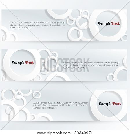 White Banners With 3D Rings