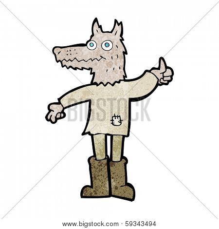 cartoon wolf man