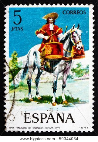 Postage Stamp Spain 1974 Mounted Drummer Of The Dragoons