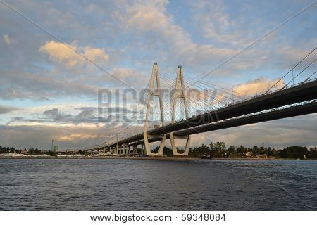 Cable-braced Bridge In St.petersburg.