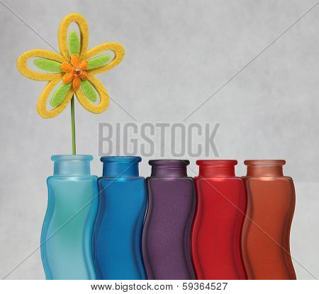Artificial flower and vases