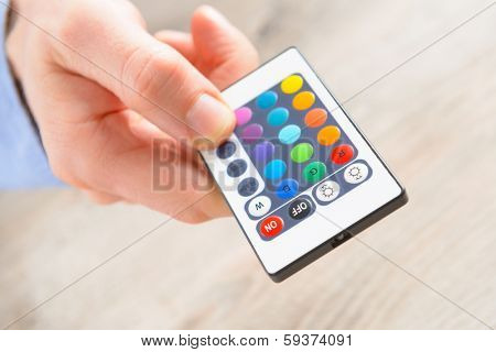 Remote control for led lighting, concept of chromotherapy