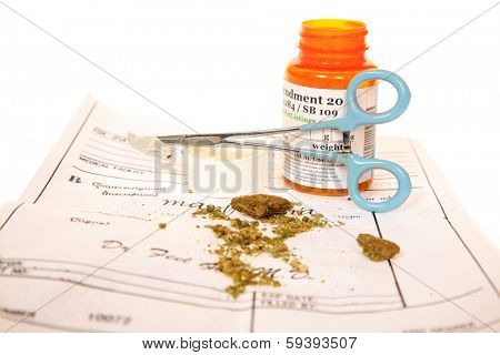 A Genuine Marijuana Joint held by a pair of Medical Hemostats as a Roach Clip. Hemostats and Roach Clips have been used to help smoke Marijuana AKA Pot since the 1960's so you don't burn your fingers
