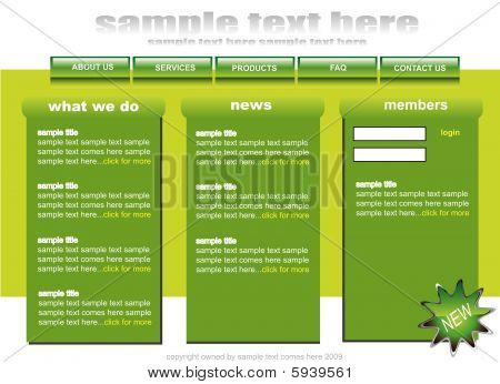 Beyaz ve yeşil web2 Web sitesi şablonu