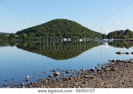 Boats on Ullswater by Pooley Bridge Lake District Cumbria England UK blue sky beautiful summer day