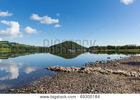 North part of Ullswater by Pooley Bridge Lake District Cumbria England UK blue sky