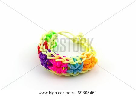 Colorful Of Elastic Rainbow Loom Bands.