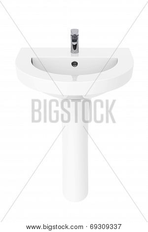 Washbasin With Chrome Faucet