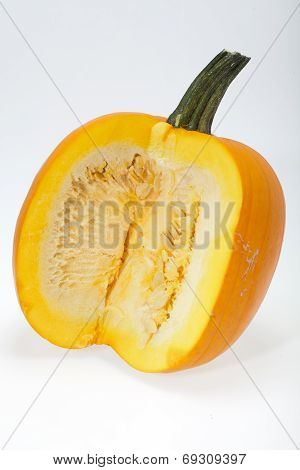 Fresh orange pumpkin isolated on white background