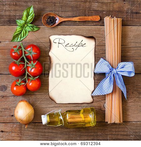 Ingridients For Pasta With Tomato Sauce