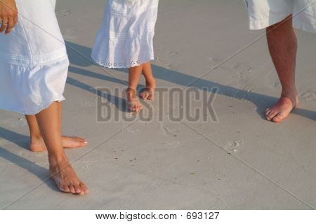 pés na areia