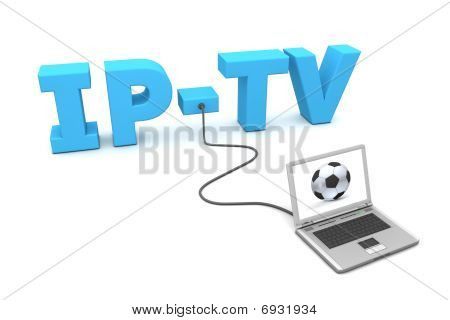 Ip tv에 연결 된 노트북