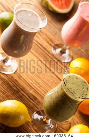 Healthy Diet, Protein Shakes And Fruits
