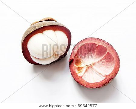 Close Up Mangosteen On Isolate