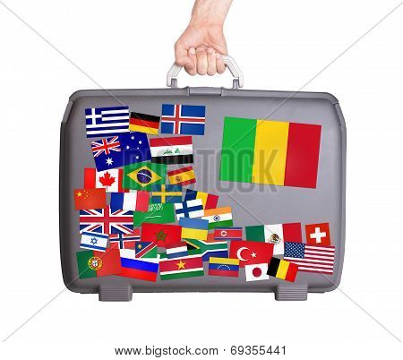 Used Plastic Suitcase With Stickers