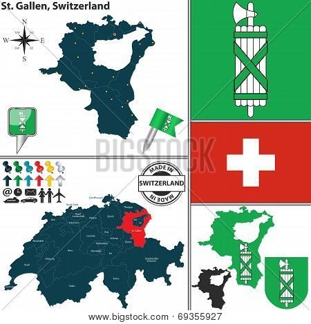 Map Of St. Gallen, Switzerland