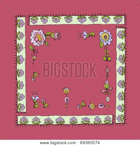 Vector illustration of vintage floral frame