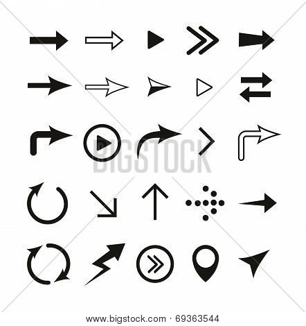 Vector Arrows set isolated on white background