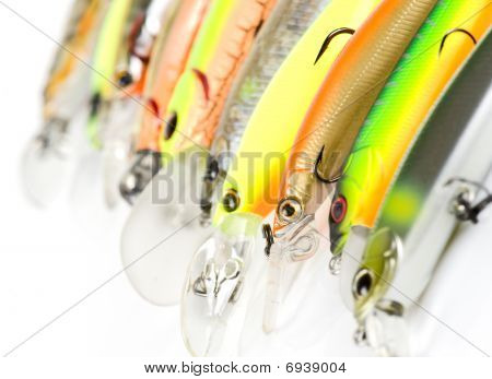 Plastic Fishing Lures Macro Shot