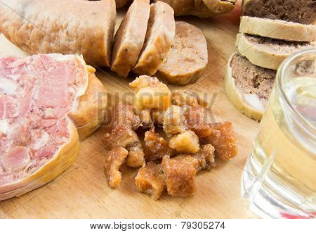 plum brandy and traditional pork dishes