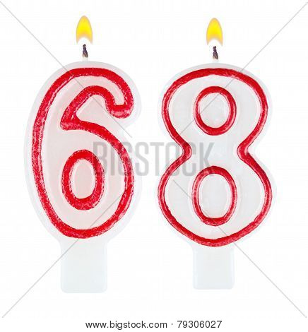 Birthday Candles Number Sixty Eight