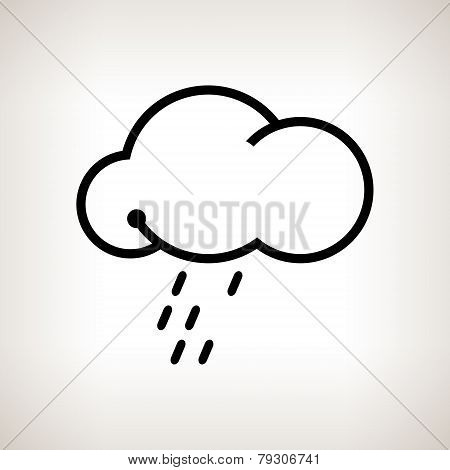 Silhouette cloud  with the rain , vector illustration