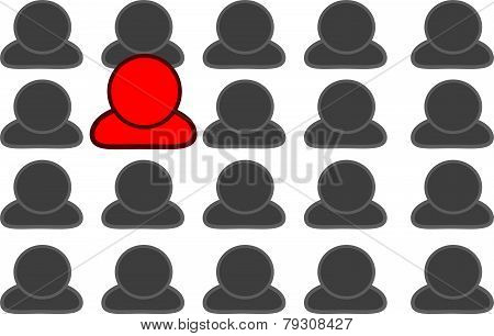 Red Person Of Crowd