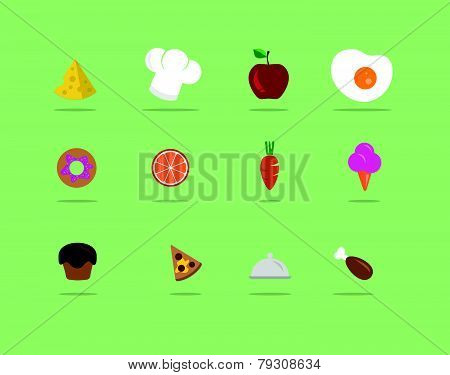 Flat food icon
