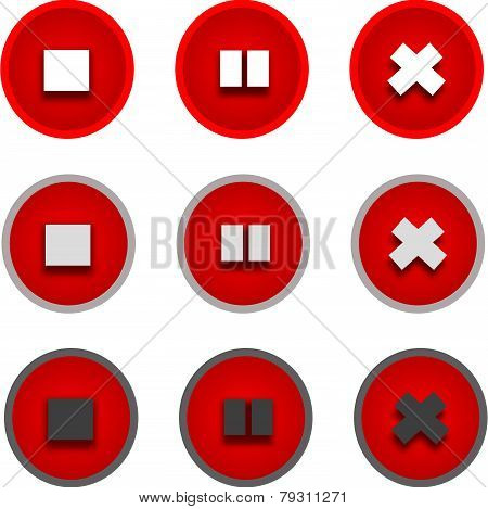 Stop And Pause Icons