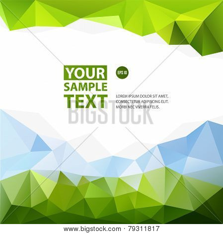 Frame from triangle abstract background with text. Vector illust
