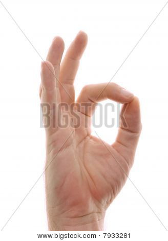Hand Om Position gest på vit
