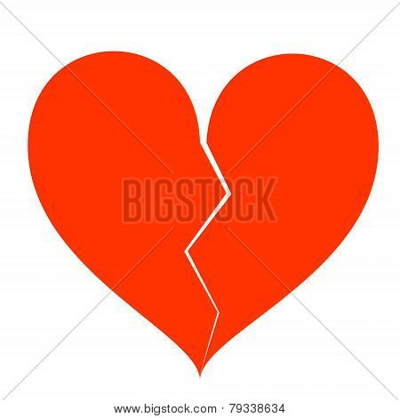 Broken Heart Isolated On White