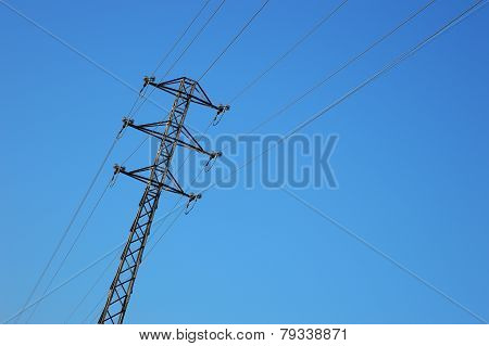 high voltage tower against the sky.