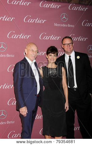 LOS ANGELES - JAN 3:  Patrick Stewart, Carla Gugino, Matthew Lillard at the Palm Springs Film Festival Gala at a Convention Center on January 3, 2014 in Palm Springs, CA