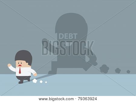 Businessman Followed By Debt Shadow