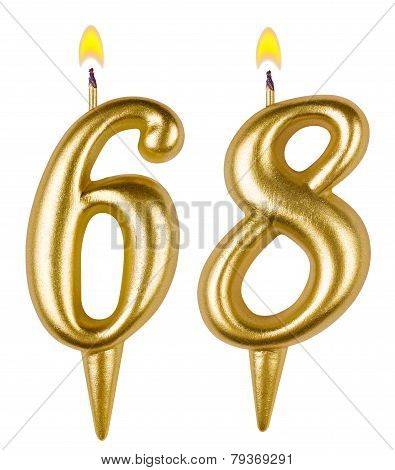 Birthday Candles Number Sixty Eight