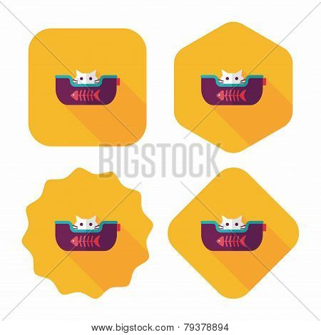 Pet Bed Flat Icon With Long Shadow,eps10