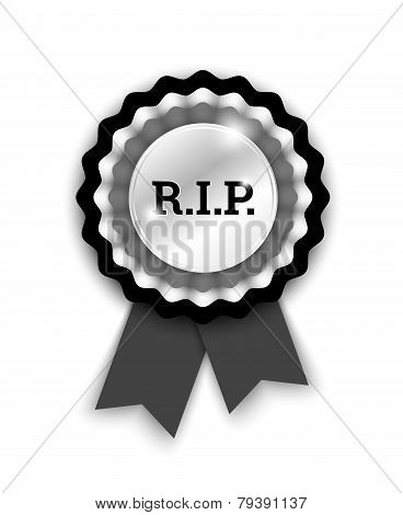 Black Rosette With Letters R.i.p.