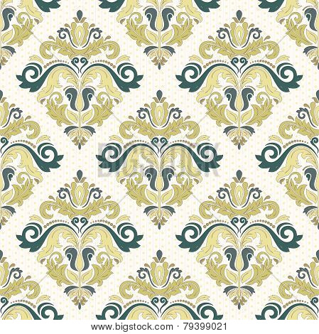 Damask Seamless Vector Pattern. Orient Coloful Background