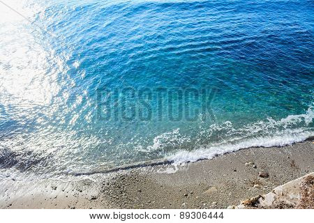 Top View Of Sun Reflection In The Sea