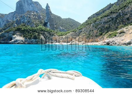 Reaching Cala Goloritze On A White Boat